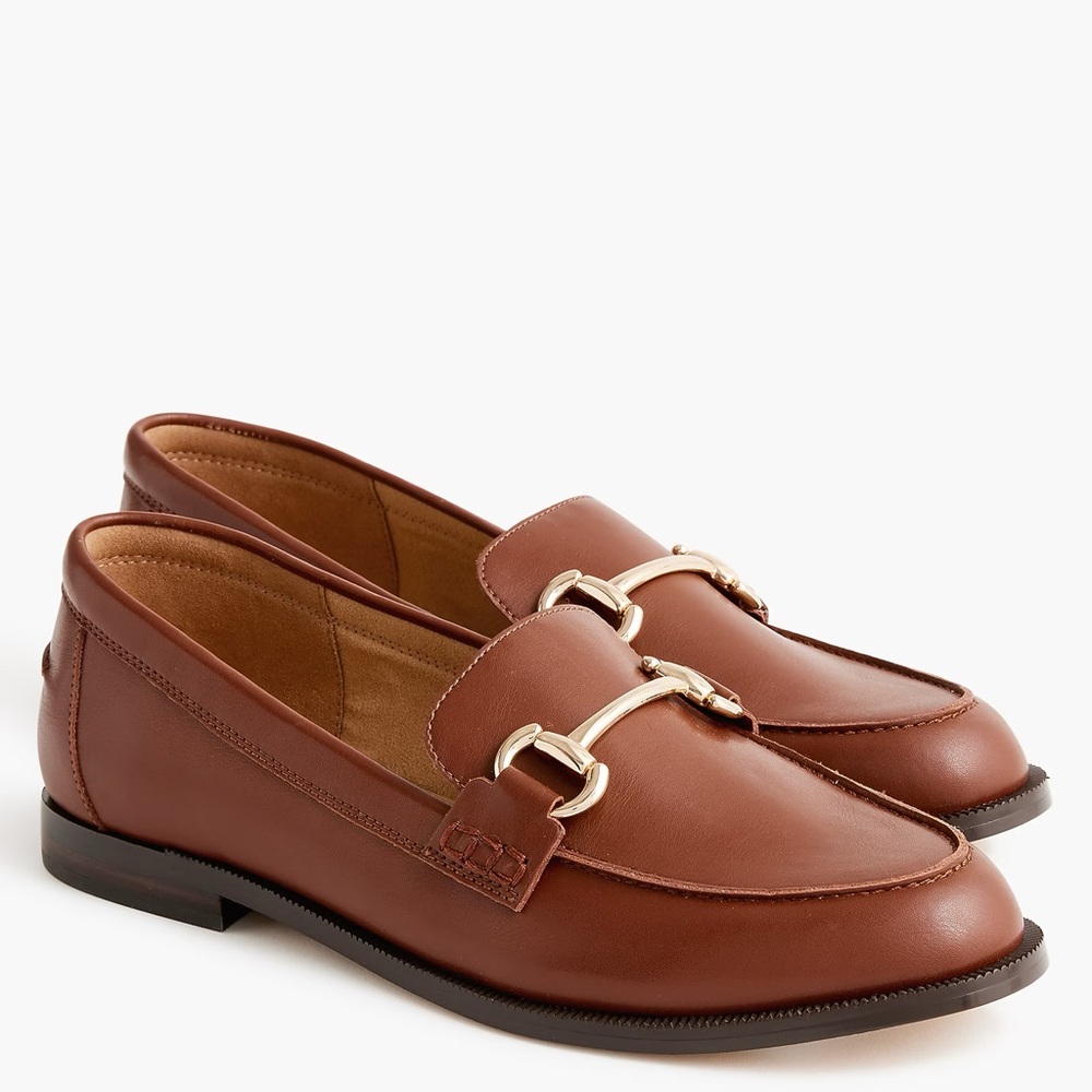 J. CREW Classic Bit Vegan Leather Loafers in Antique Oak Size 12 M $148 CL383